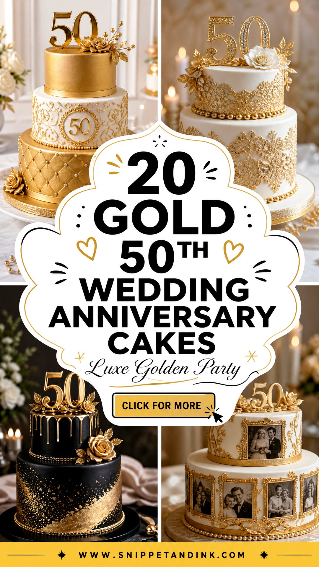 20 Gold 50th Wedding Anniversary Cakes for a Luxe Party - 20 Gold 50th Wedding Anniversary Cakes for a Luxe Party