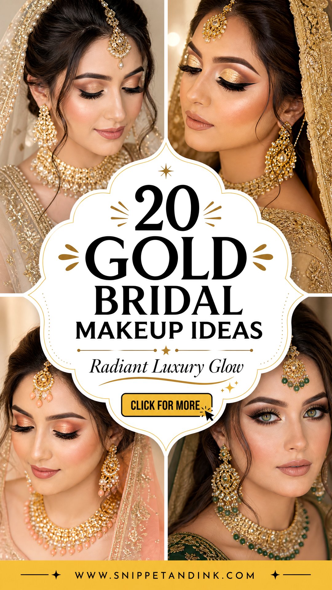 20 Gold Bridal Makeup Ideas for a Radiant Luxury Glow Today - 20 Gold Bridal Makeup Ideas for a Radiant Luxury Glow Today