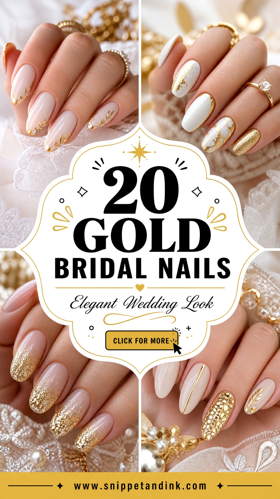 20 Gold Bridal Nails for a Luxe Elegant Wedding Look - 20 Gold Bridal Nails for a Luxe, Elegant Wedding Look