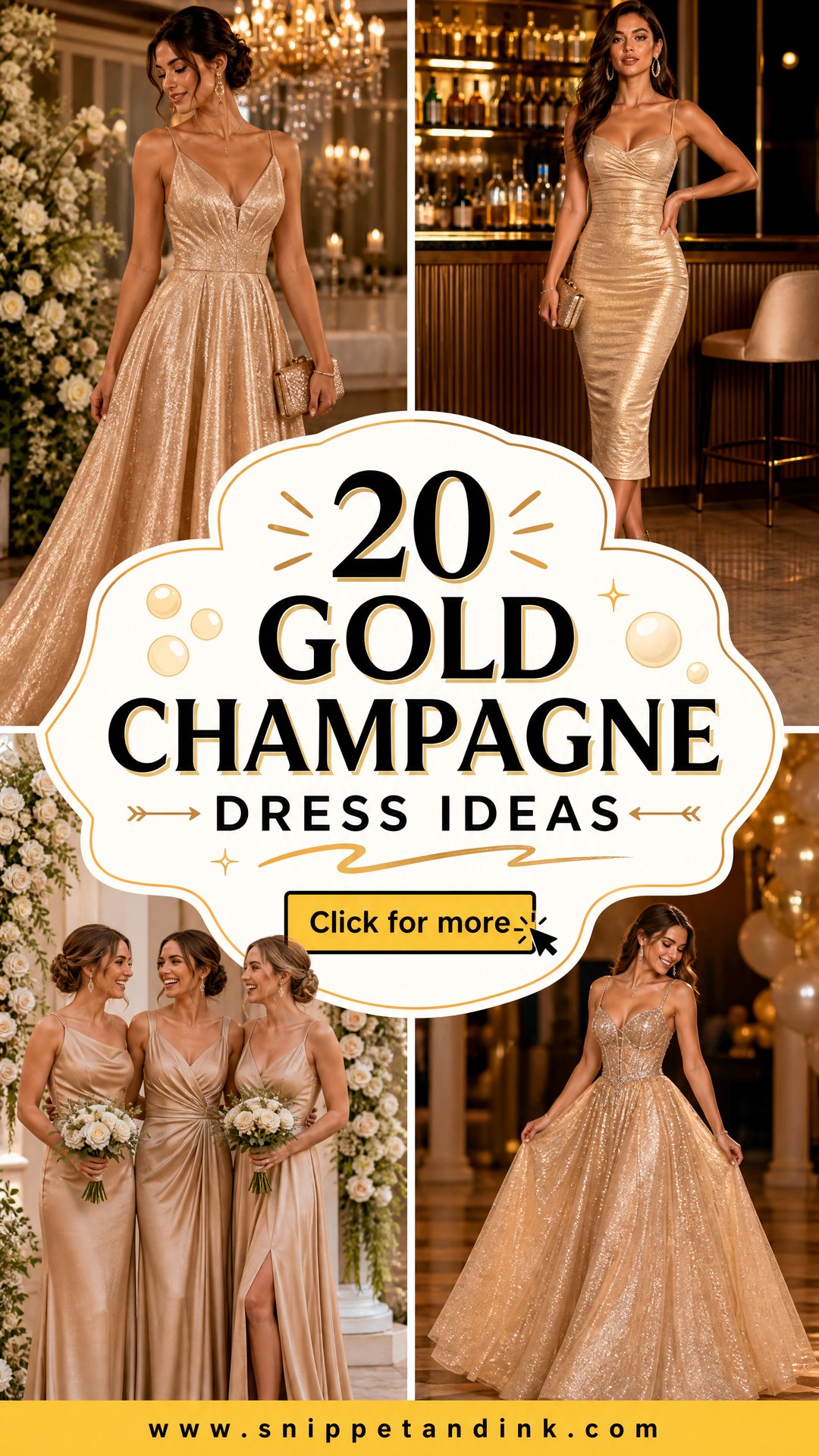 20 Gold Champagne Dress Ideas for an Elegant Luminous Look - 20 Gold Champagne Dress Ideas for an Elegant, Luminous Look