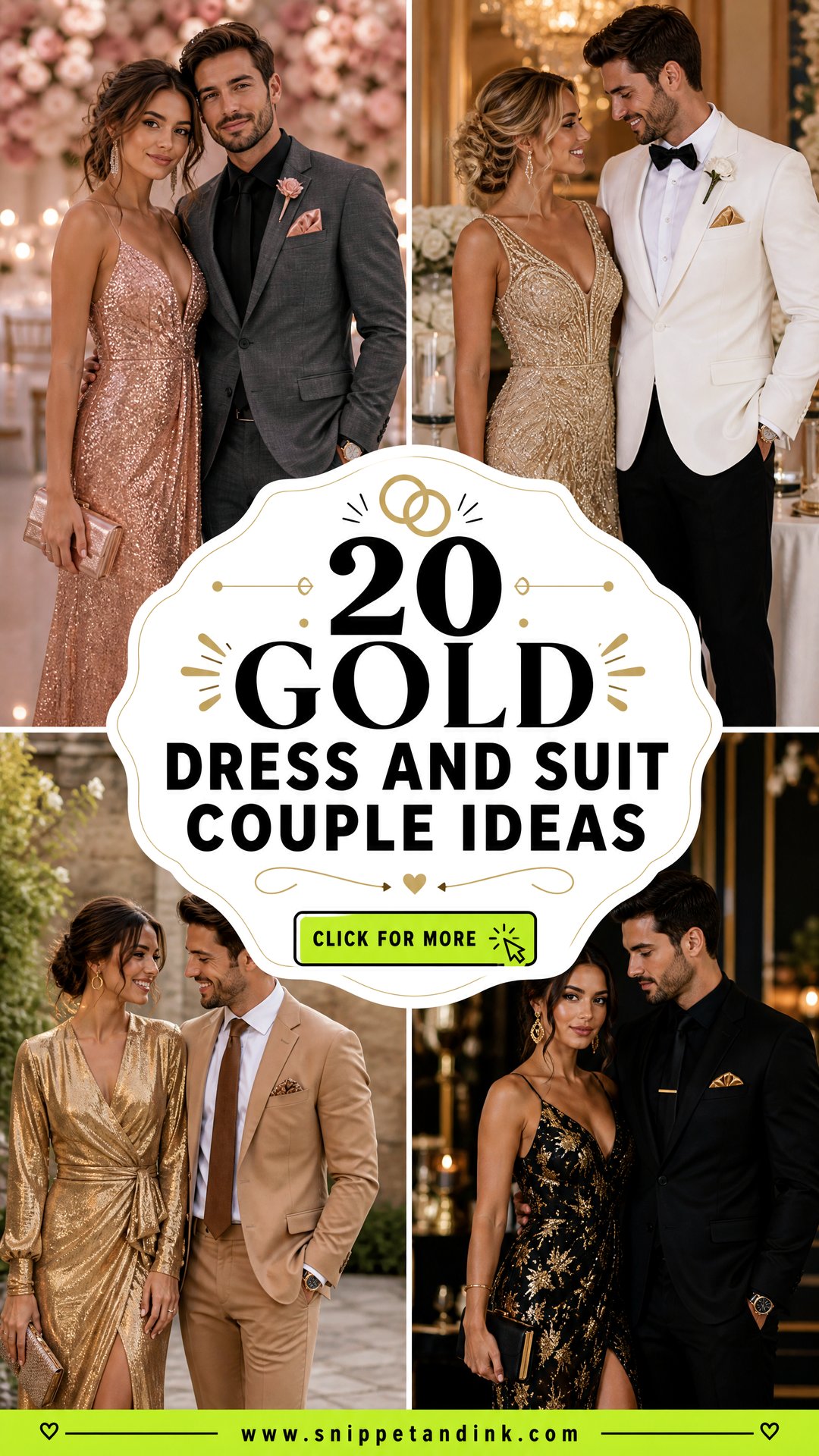 20 Gold Dress and Suit Couple Ideas for Stylish Wedding Duos - 20 Gold Dress and Suit Couple Ideas for Stylish Wedding Duos