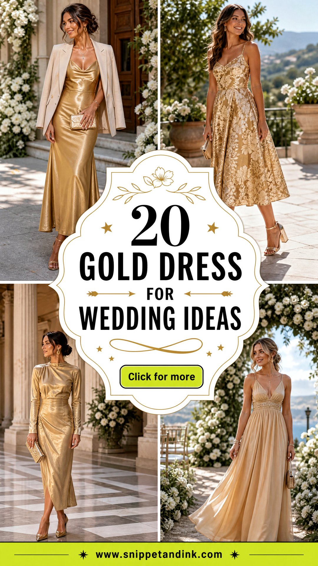 20 Gold Dress for Wedding Ideas for a Radiant Guest Look - 20 Gold Dress for Wedding Ideas for a Radiant Guest Look
