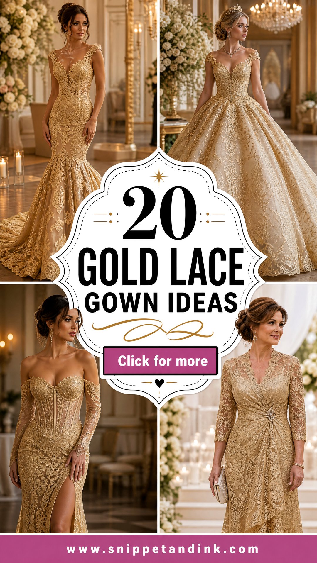 20 Gold Lace Gown Ideas for Elegant Wedding and Evening Style - 20 Gold Lace Gown Ideas for Elegant Wedding and Evening Style