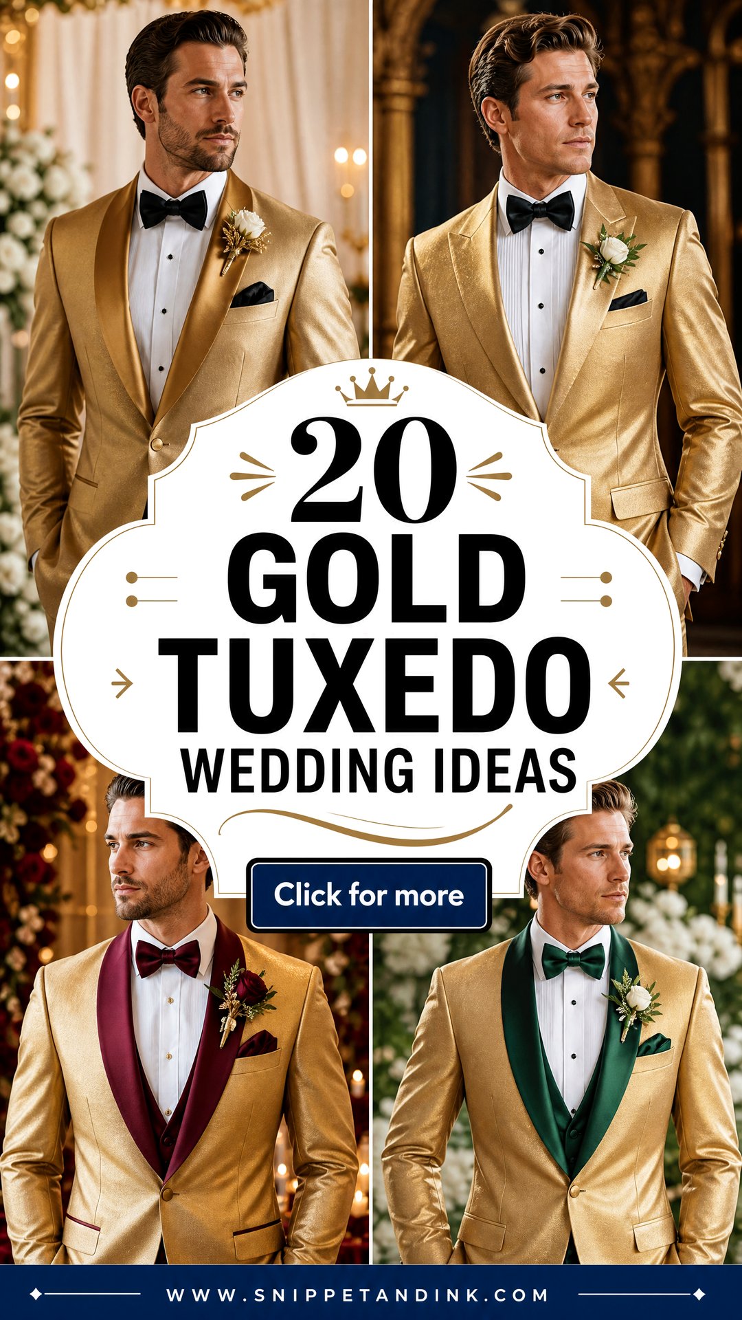 20 Gold Tuxedo Wedding Ideas for Daring Stylish Couples - 20 Gold Tuxedo Wedding Ideas for Daring, Stylish Couples
