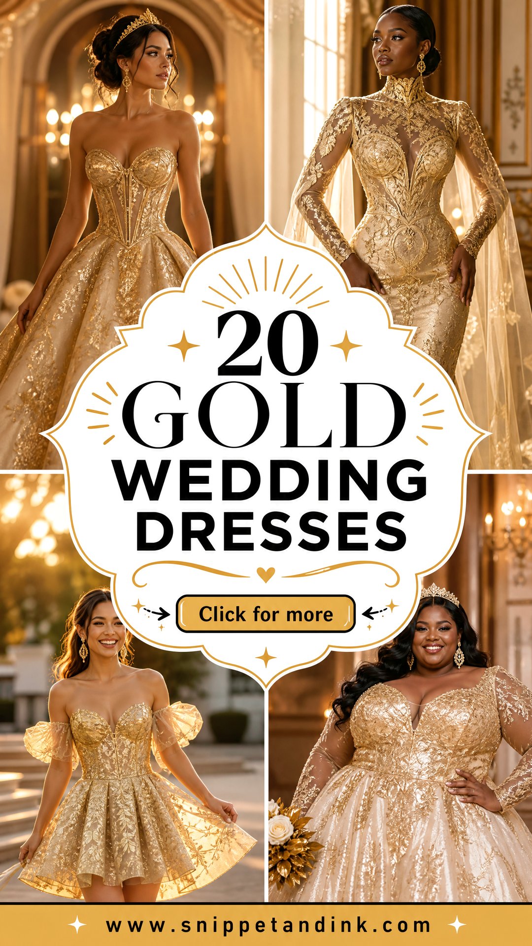 20 Gold Wedding Dresses for a Radiant Luxe Bridal Look - 20 Gold Wedding Dresses for a Radiant, Luxe Bridal Look