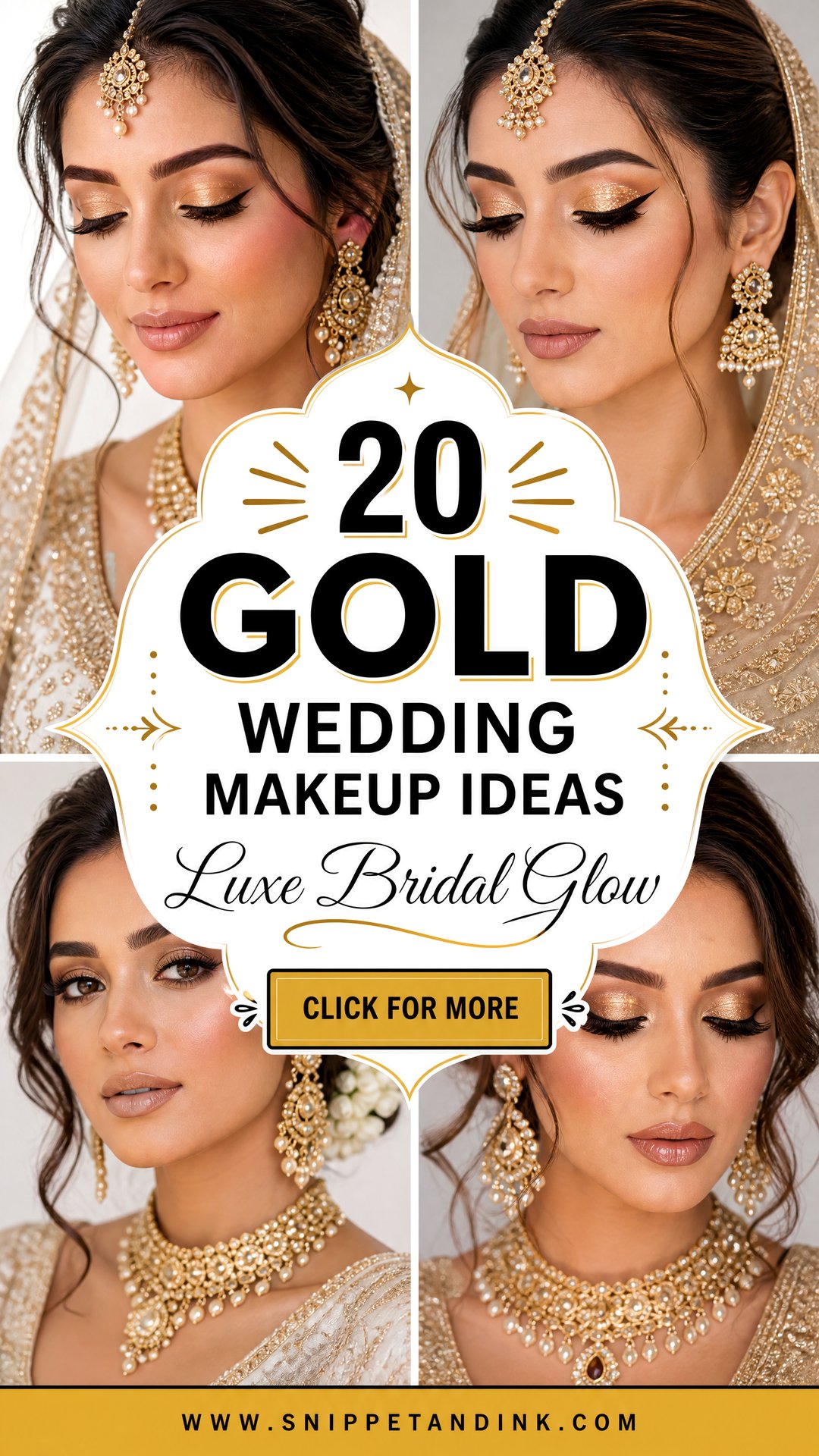 20 Gold Wedding Makeup Ideas for a Luxe Bridal Glow Today - 20 Gold Wedding Makeup Ideas for a Luxe Bridal Glow Today