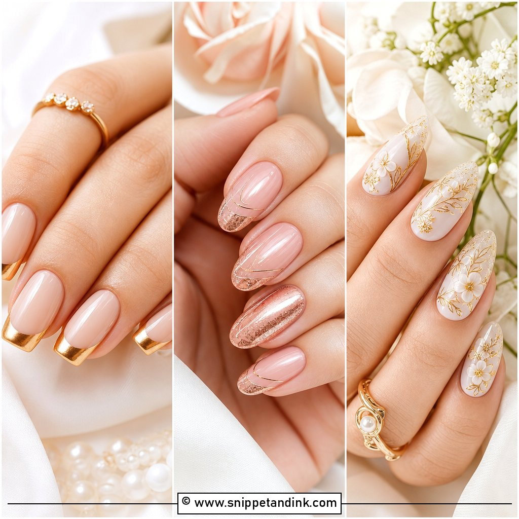 20 Gold Wedding Nails for Bride That Look Luxe and Elegant