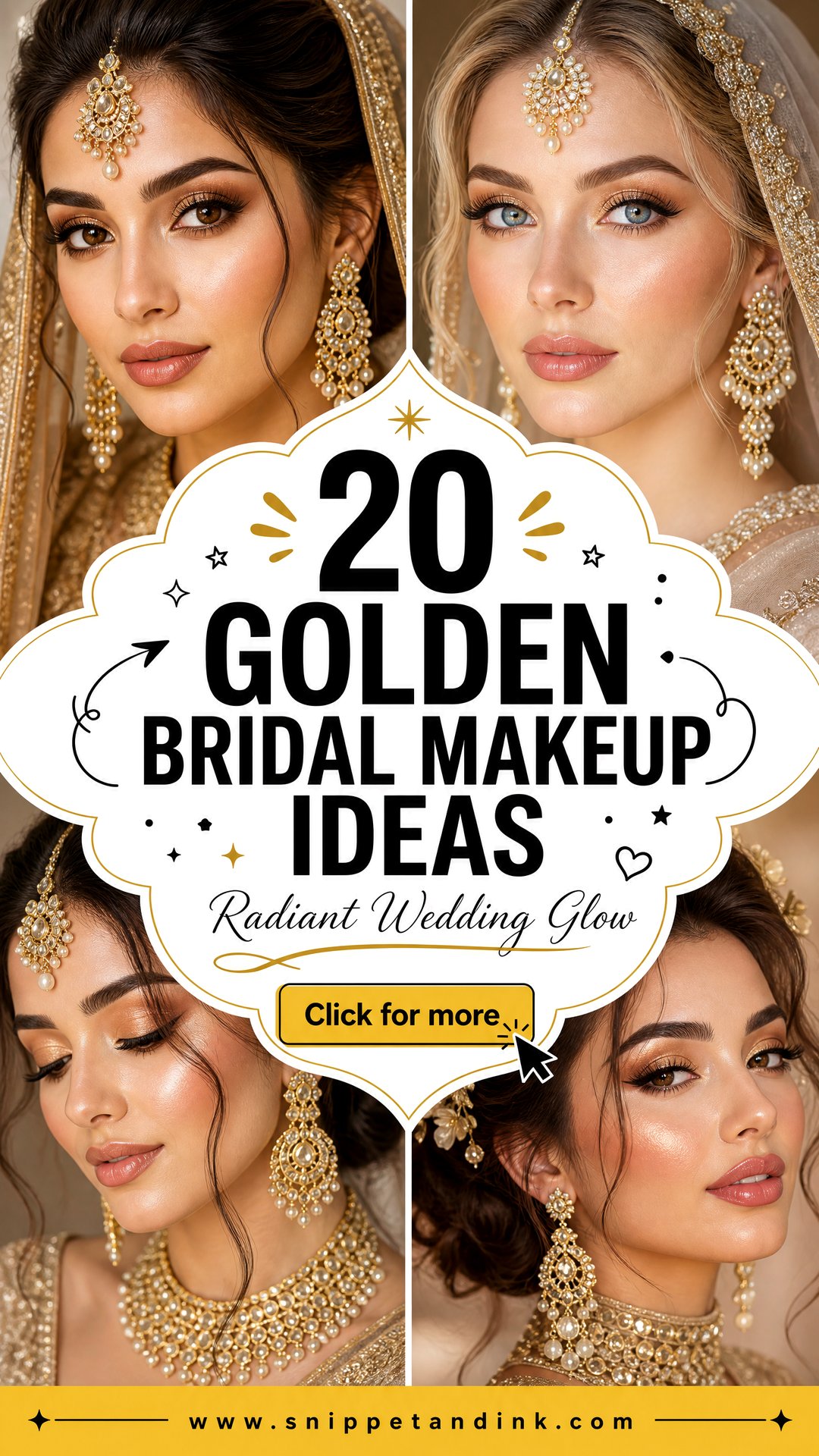20 Golden Bridal Makeup Ideas for a Radiant Wedding Glow - 20 Golden Bridal Makeup Ideas for a Radiant Wedding Glow