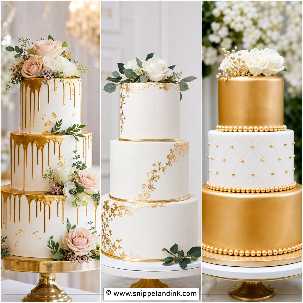 20 Golden Cake Ideas for Wedding That Feel Luxe and Timeless