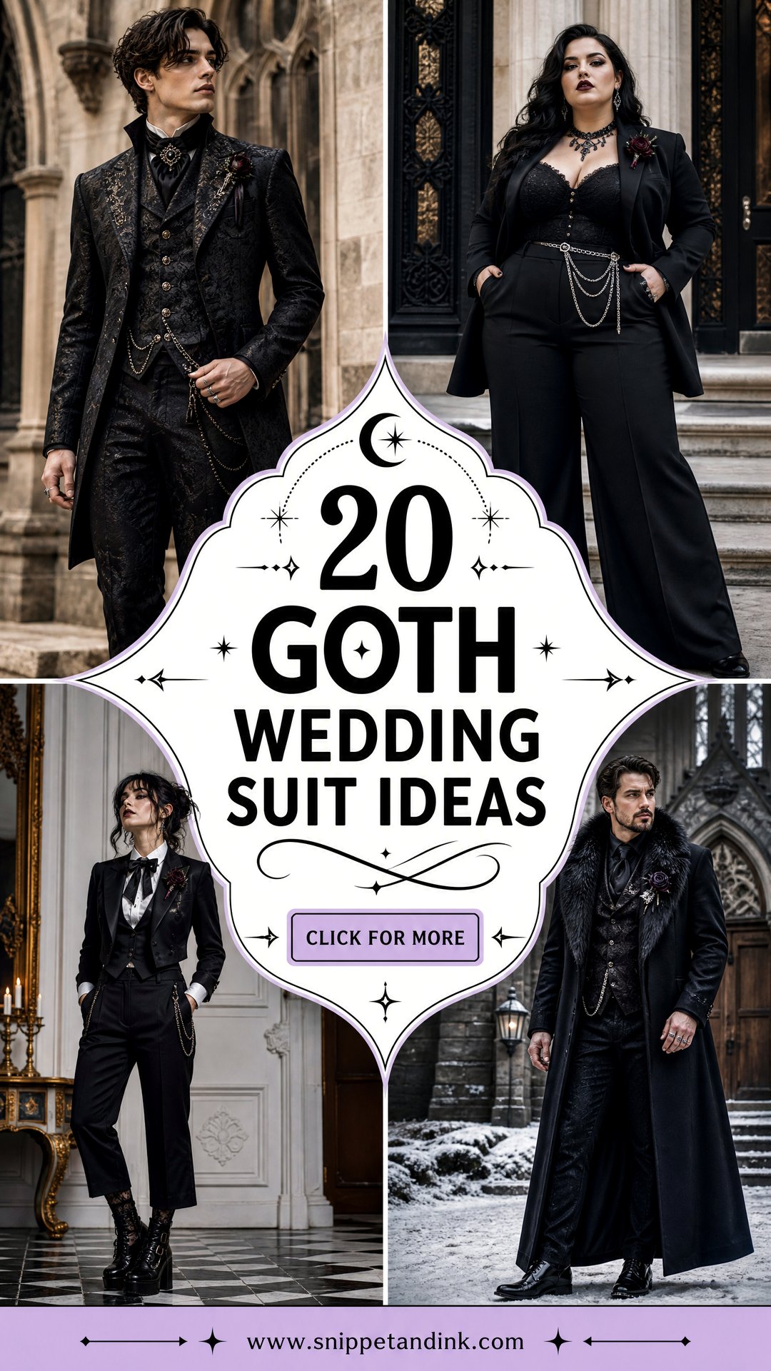 20 Goth Wedding Suit Ideas for Edgy Alternative Couples - 20 Goth Wedding Suit Ideas for Edgy, Alternative Couples