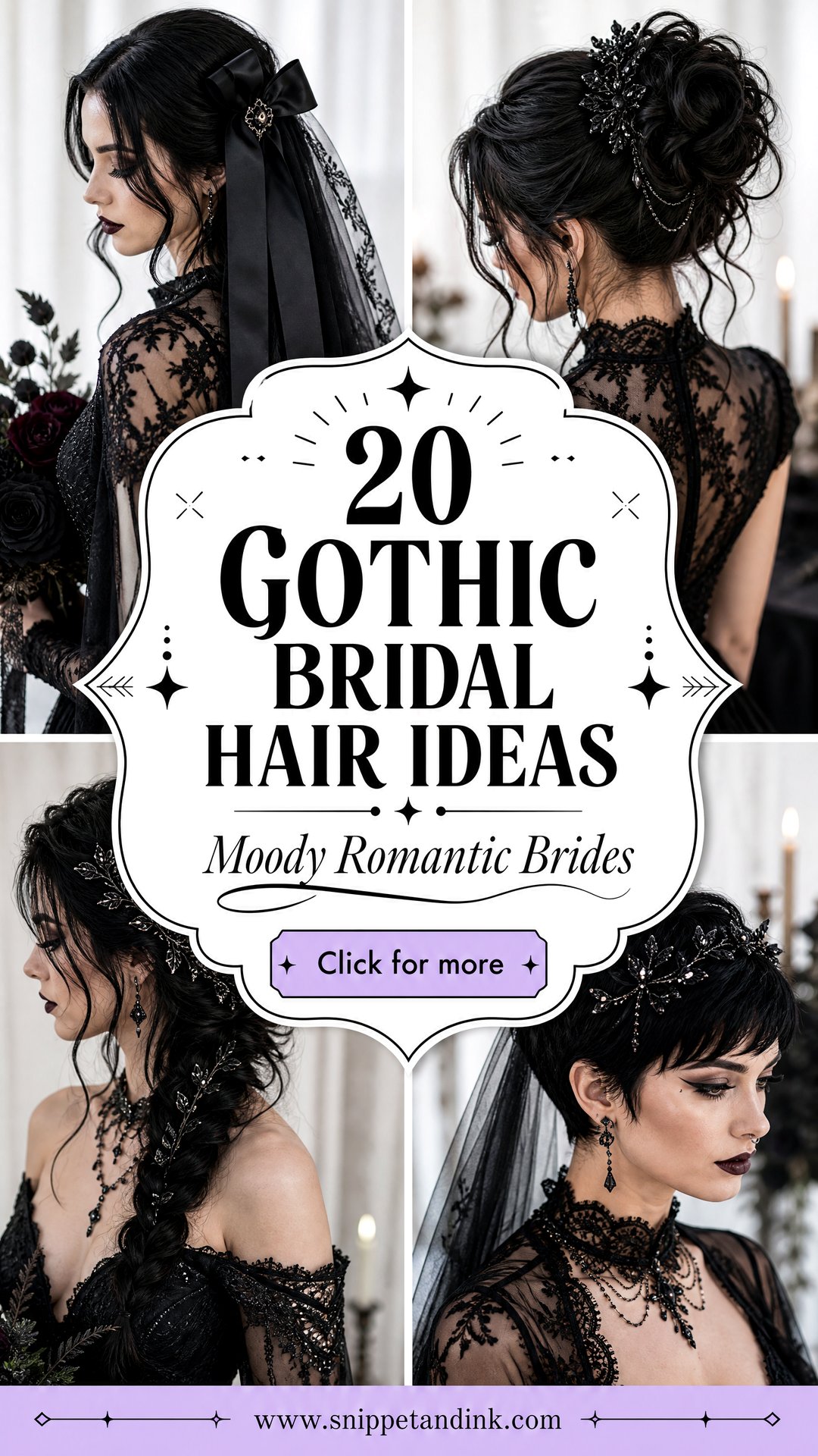 20 Gothic Bridal Hair Ideas for Moody Romantic Brides - 20 Gothic Bridal Hair Ideas for Moody Romantic Brides