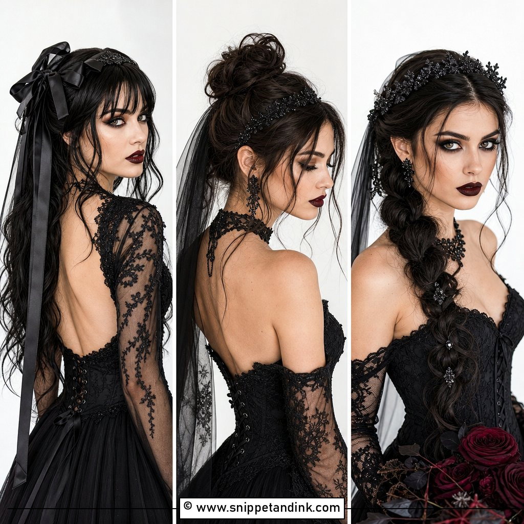 20 Gothic Bridal Hair Ideas for Moody Romantic Brides