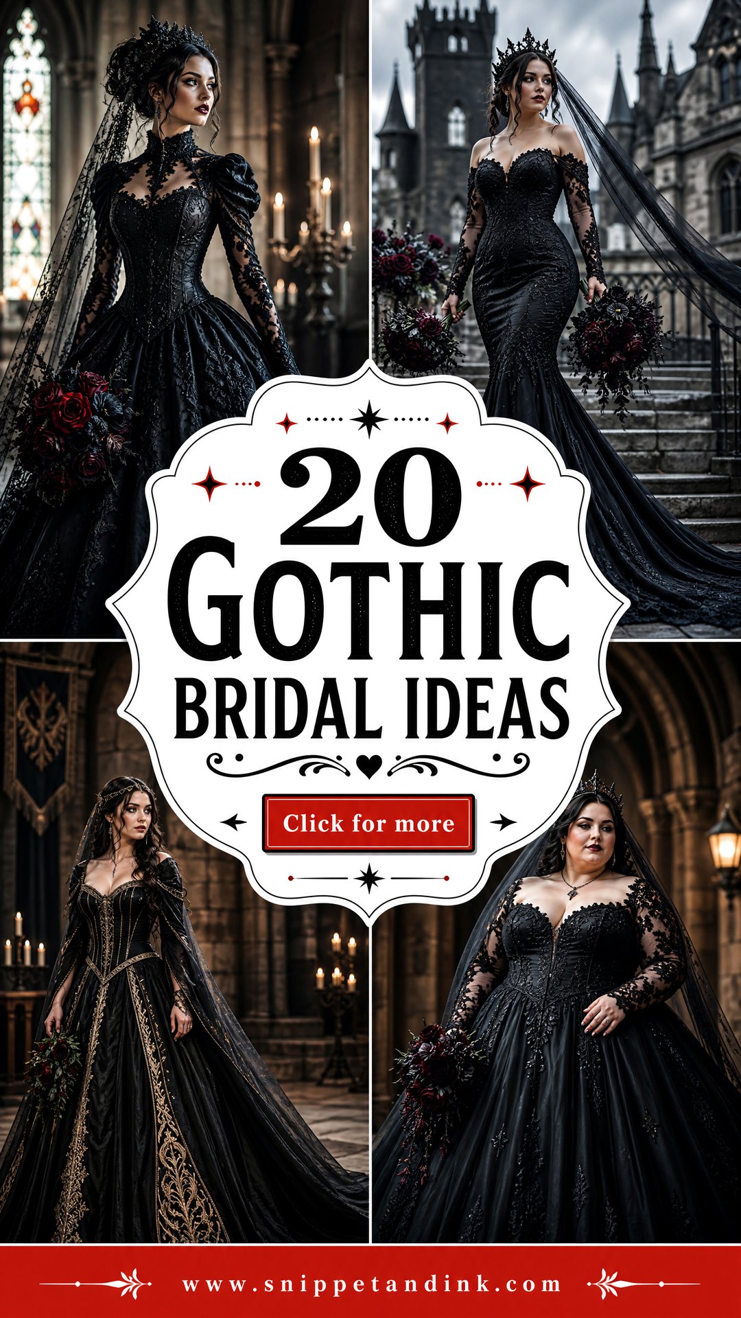 20 Gothic Bridal Ideas for a Darkly Romantic Wedding Style - 20 Gothic Bridal Ideas for a Darkly Romantic Wedding Style