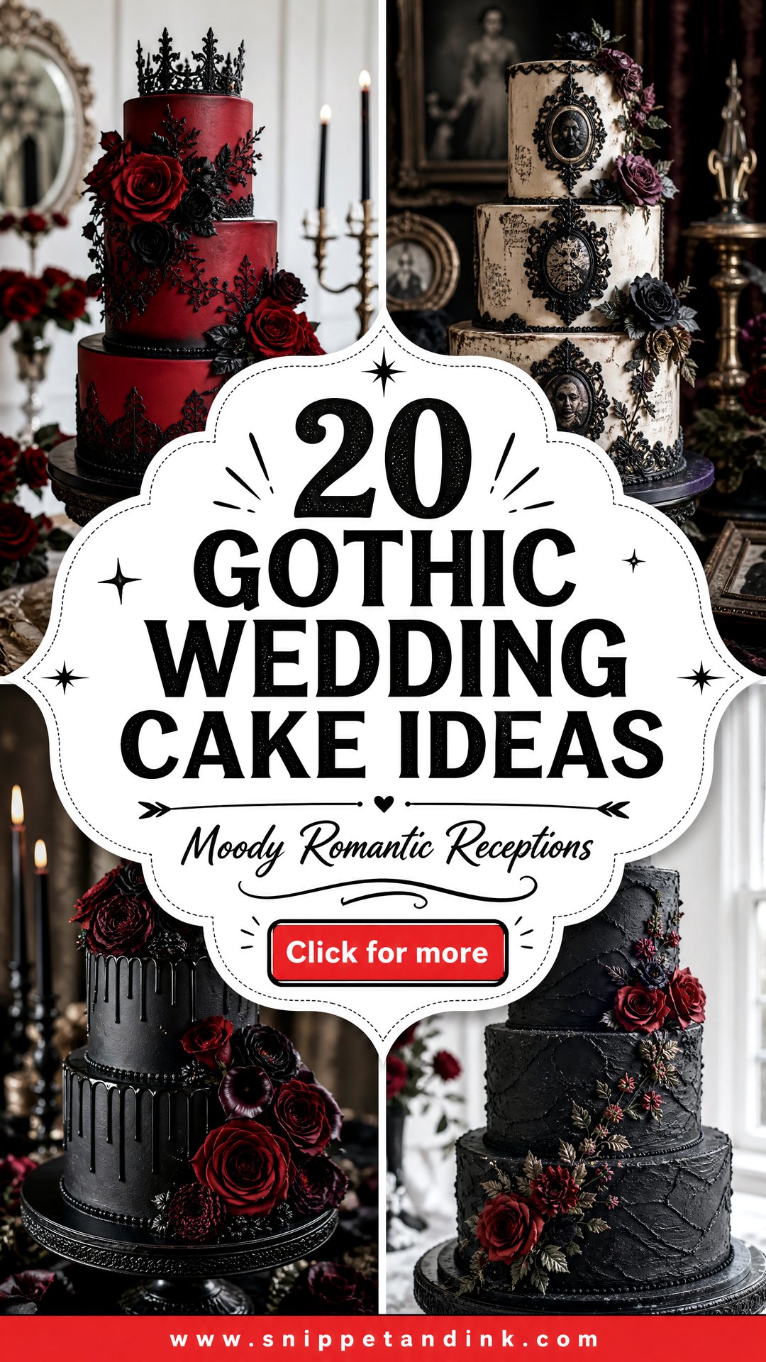 20 Gothic Wedding Cake Ideas for Moody Romantic Receptions - 20 Gothic Wedding Cake Ideas for Moody Romantic Receptions
