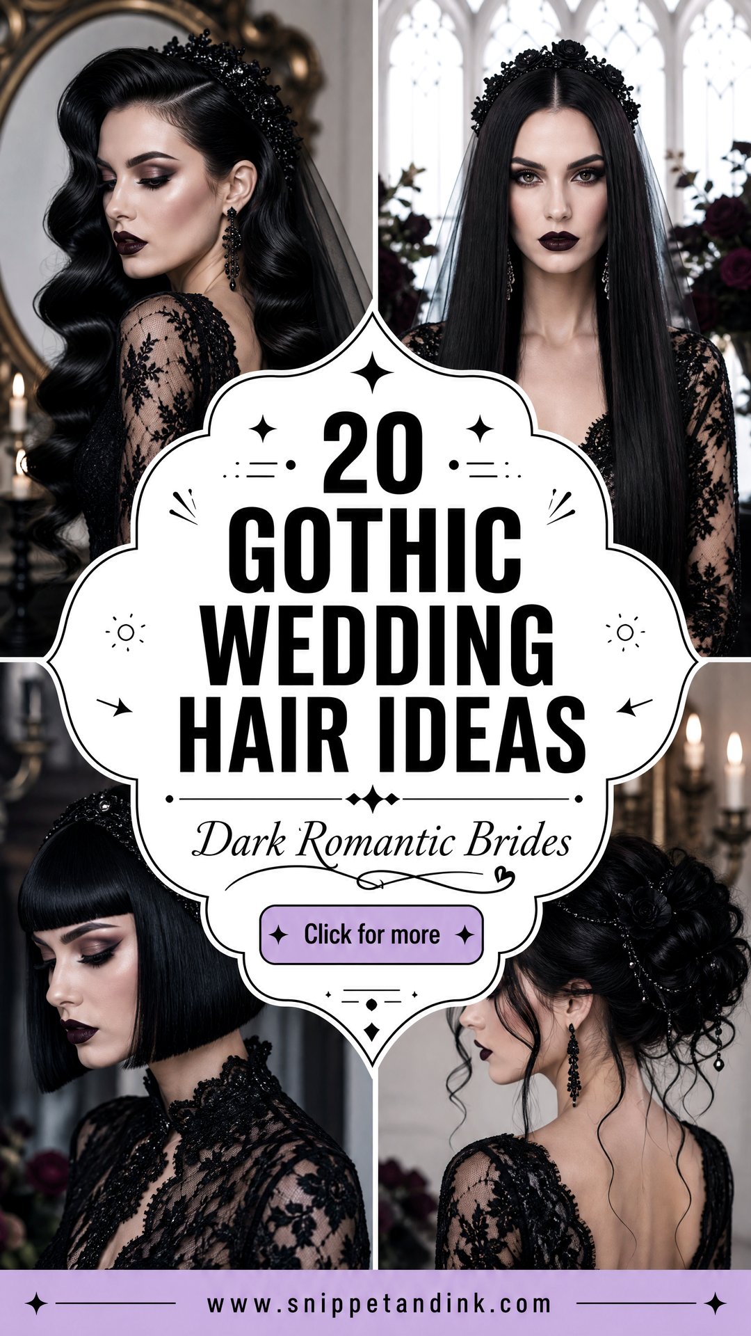 20 Gothic Wedding Hair Ideas for Dark Romantic Brides Now - 20 Gothic Wedding Hair Ideas for Dark Romantic Brides Now