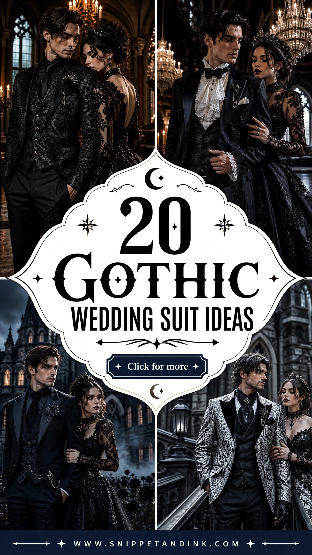 20 Gothic Wedding Suit Ideas for Darkly Romantic Couples - 20 Gothic Wedding Suit Ideas for Darkly Romantic Couples