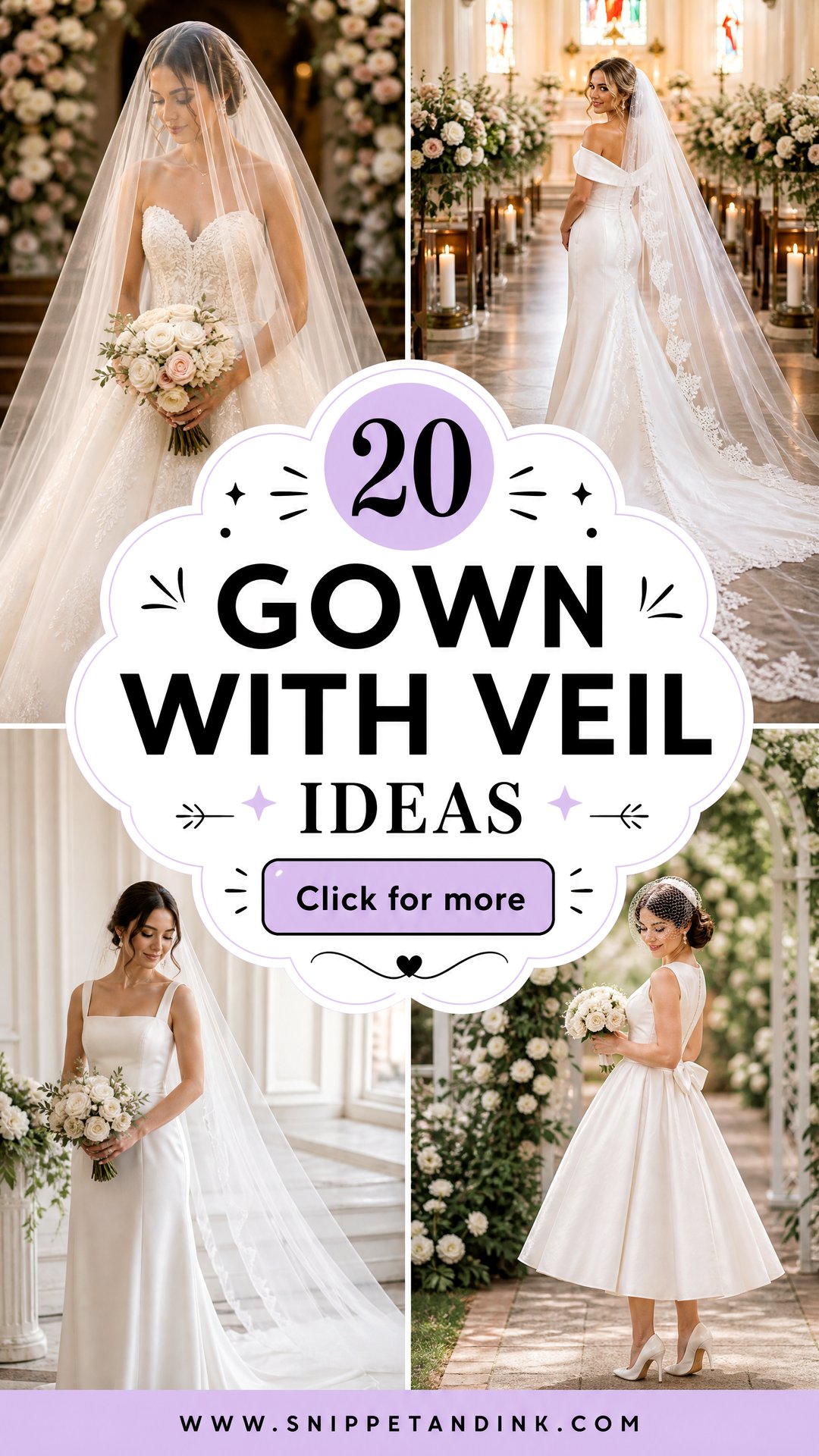 20 Gown with Veil Ideas for a Dreamy Romantic Bridal Look - 20 Gown with Veil Ideas for a Dreamy, Romantic Bridal Look