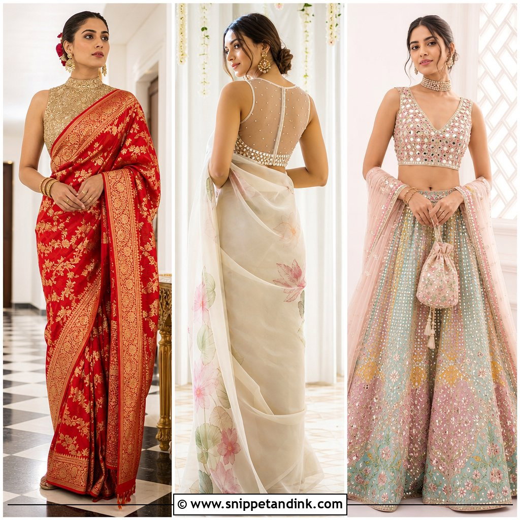 20 Grand Blouse Designs for Marriage for a Regal Bridal Look