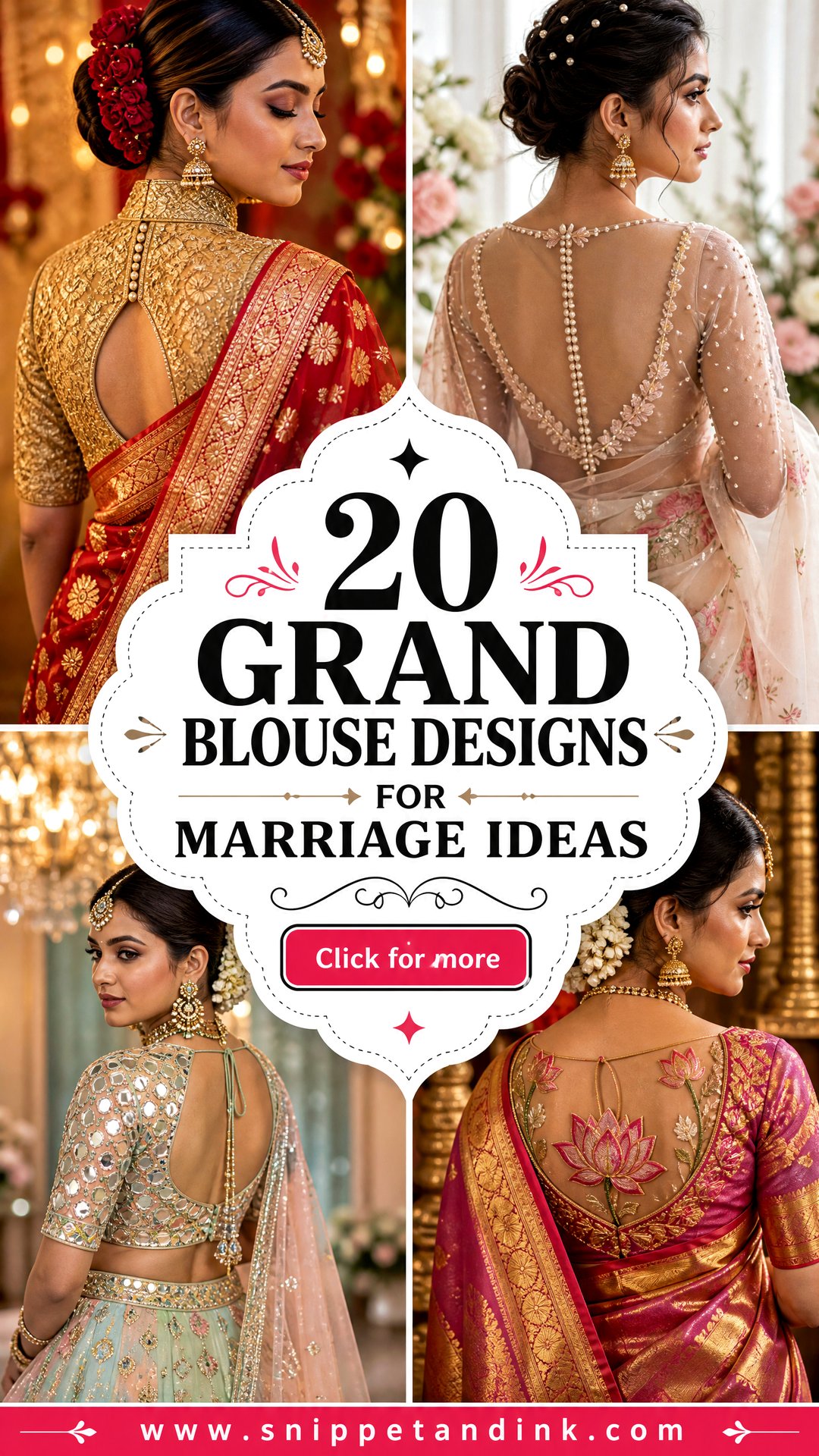 20 Grand Blouse Designs for Marriage for a Regal Bridal Look - 20 Grand Blouse Designs for Marriage for a Regal Bridal Look