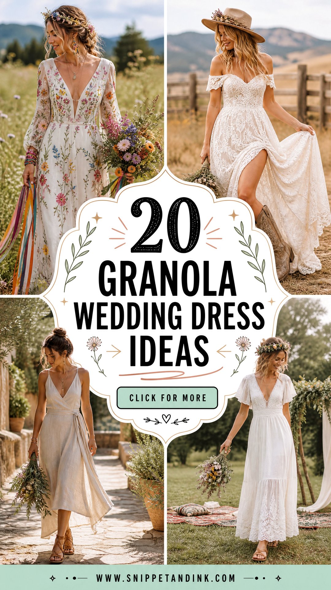 20 Granola Wedding Dress Ideas for Free-Spirited Brides - 20 Granola Wedding Dress Ideas for Free-Spirited Brides