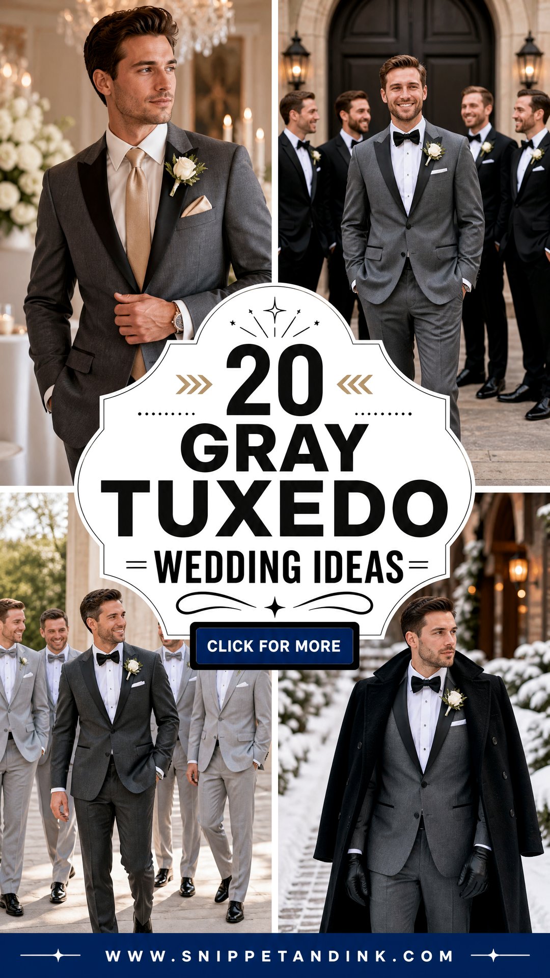 20 Gray Tuxedo Wedding Ideas for a Sharp Modern Groom Look - 20 Gray Tuxedo Wedding Ideas for a Sharp, Modern Groom Look