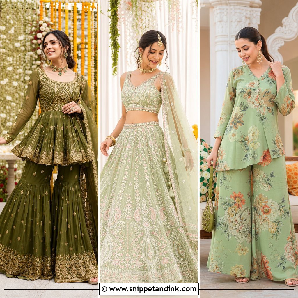 20 Green Bridal Mehndi Outfit Ideas for Radiant Modern Brides