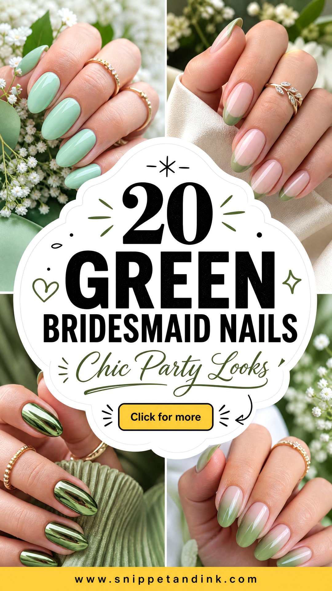20 Green Bridesmaid Nails for a Chic Wedding Party Look - 20 Green Bridesmaid Nails for a Chic Wedding Party Look