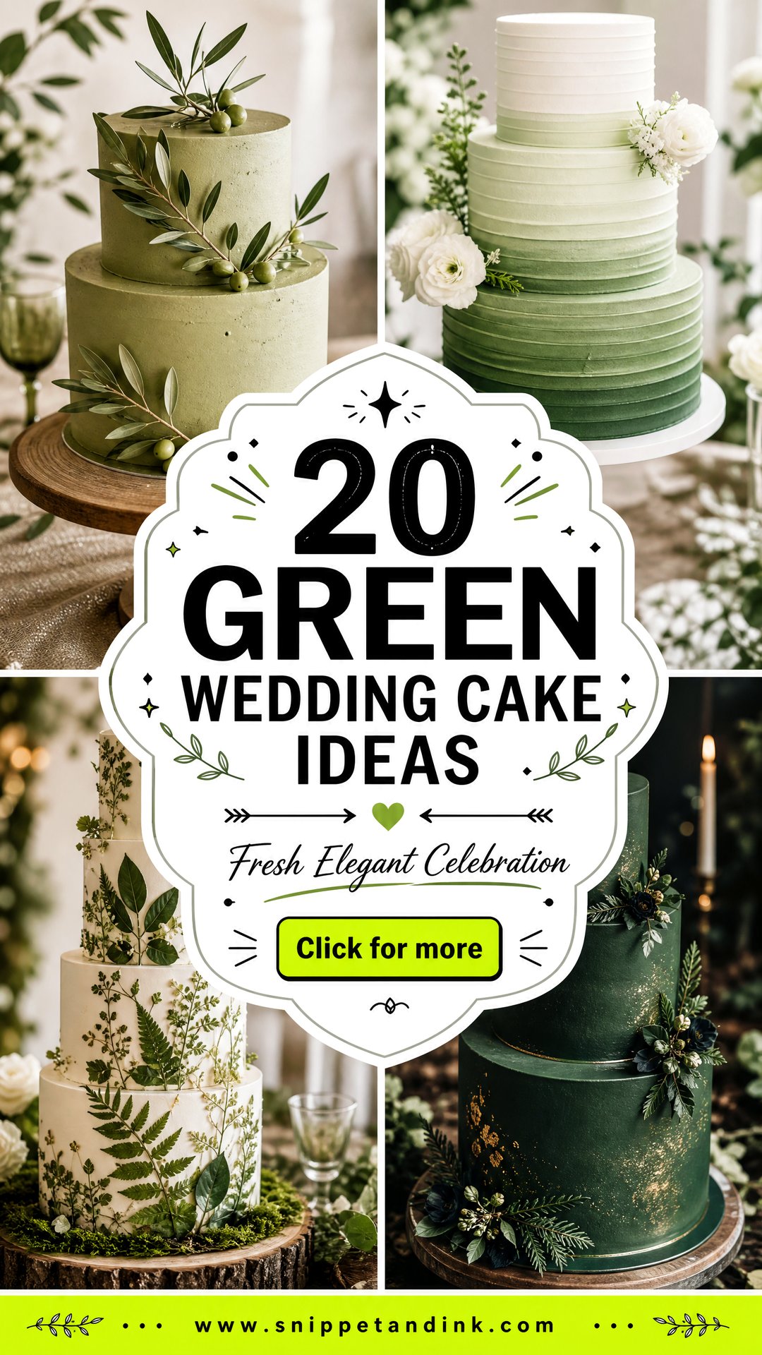 20 Green Wedding Cake Ideas for a Fresh Elegant Celebration - 20 Green Wedding Cake Ideas for a Fresh Elegant Celebration