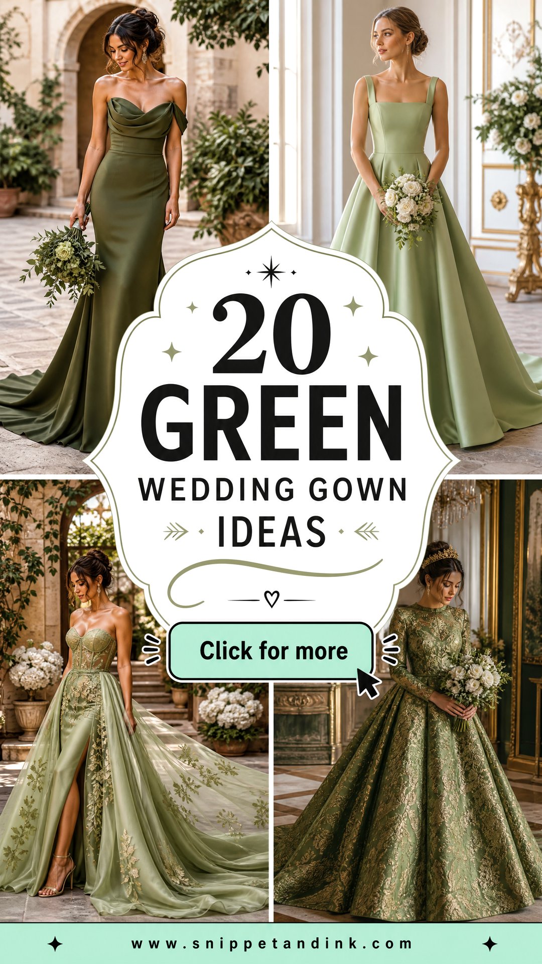 20 Green Wedding Gown Ideas for the Modern Elegant Bride - 20 Green Wedding Gown Ideas for the Modern, Elegant Bride