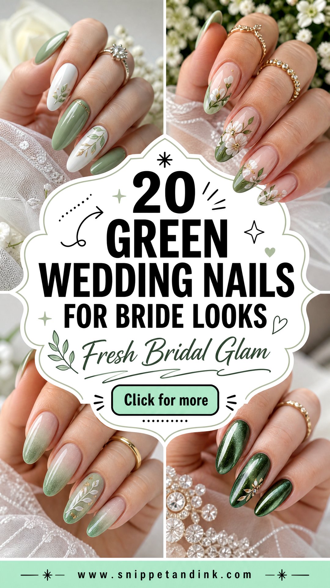 20 Green Wedding Nails for Bride Looks With Fresh Glam - 20 Green Wedding Nails for Bride Looks With Fresh Glam