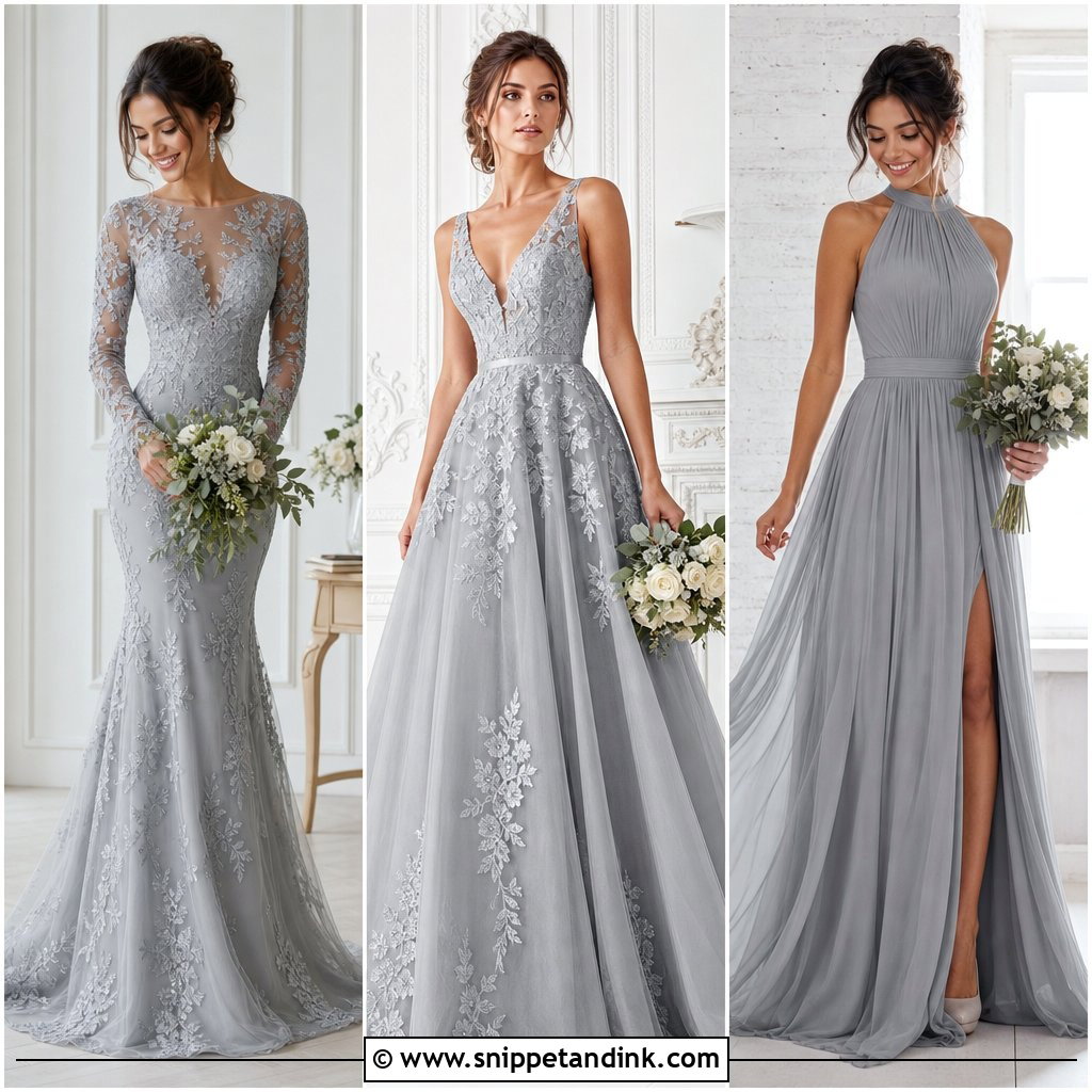 20 Grey Bridal Dress Ideas for the Elegant Modern Bride