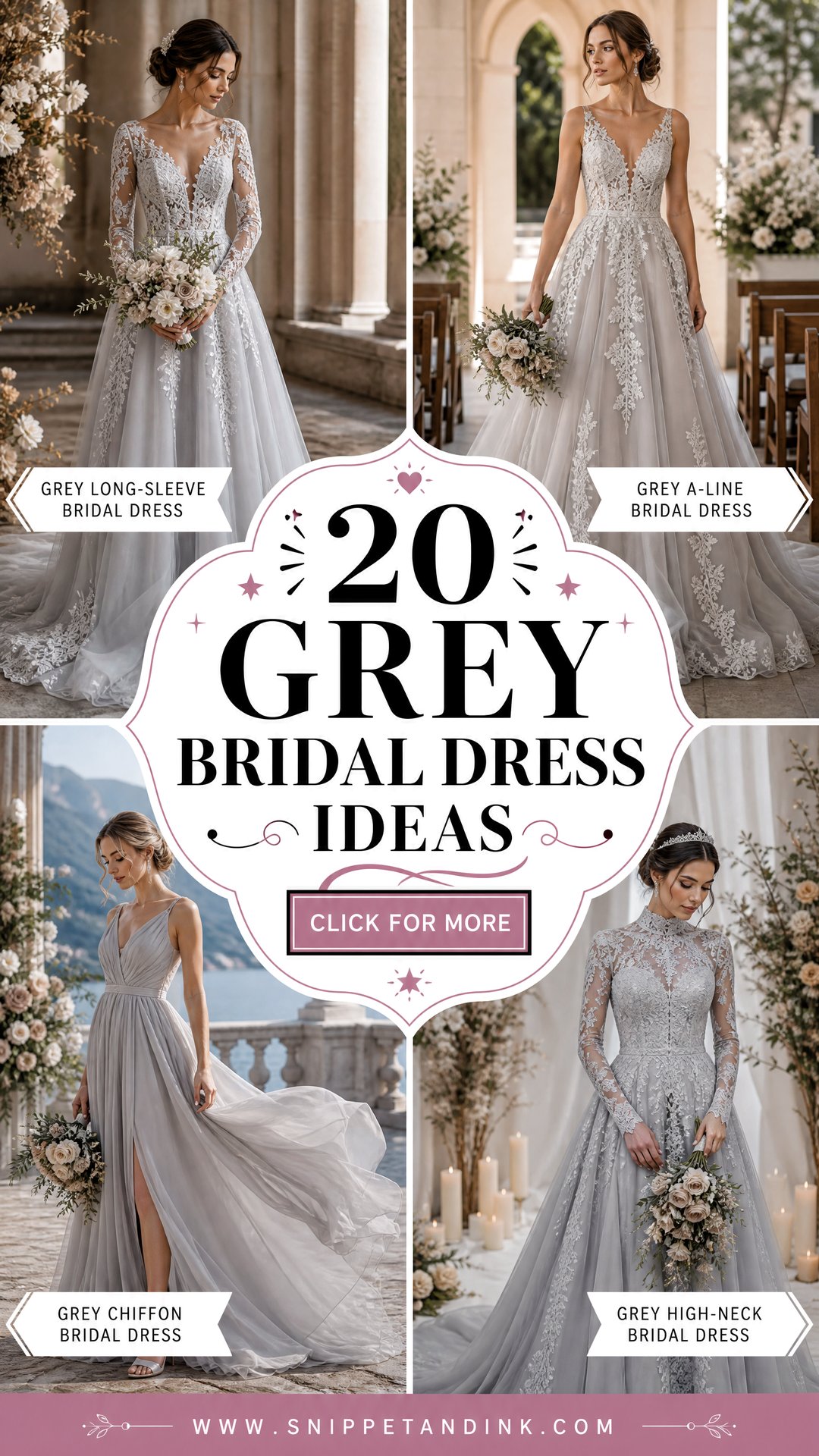 20 Grey Bridal Dress Ideas for the Elegant Modern Bride - 20 Grey Bridal Dress Ideas for the Elegant Modern Bride