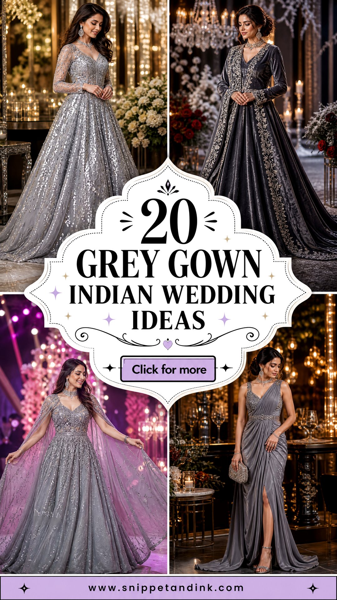 20 Grey Gown Indian Wedding Ideas for Elegant Bridal Style - 20 Grey Gown Indian Wedding Ideas for Elegant Bridal Style