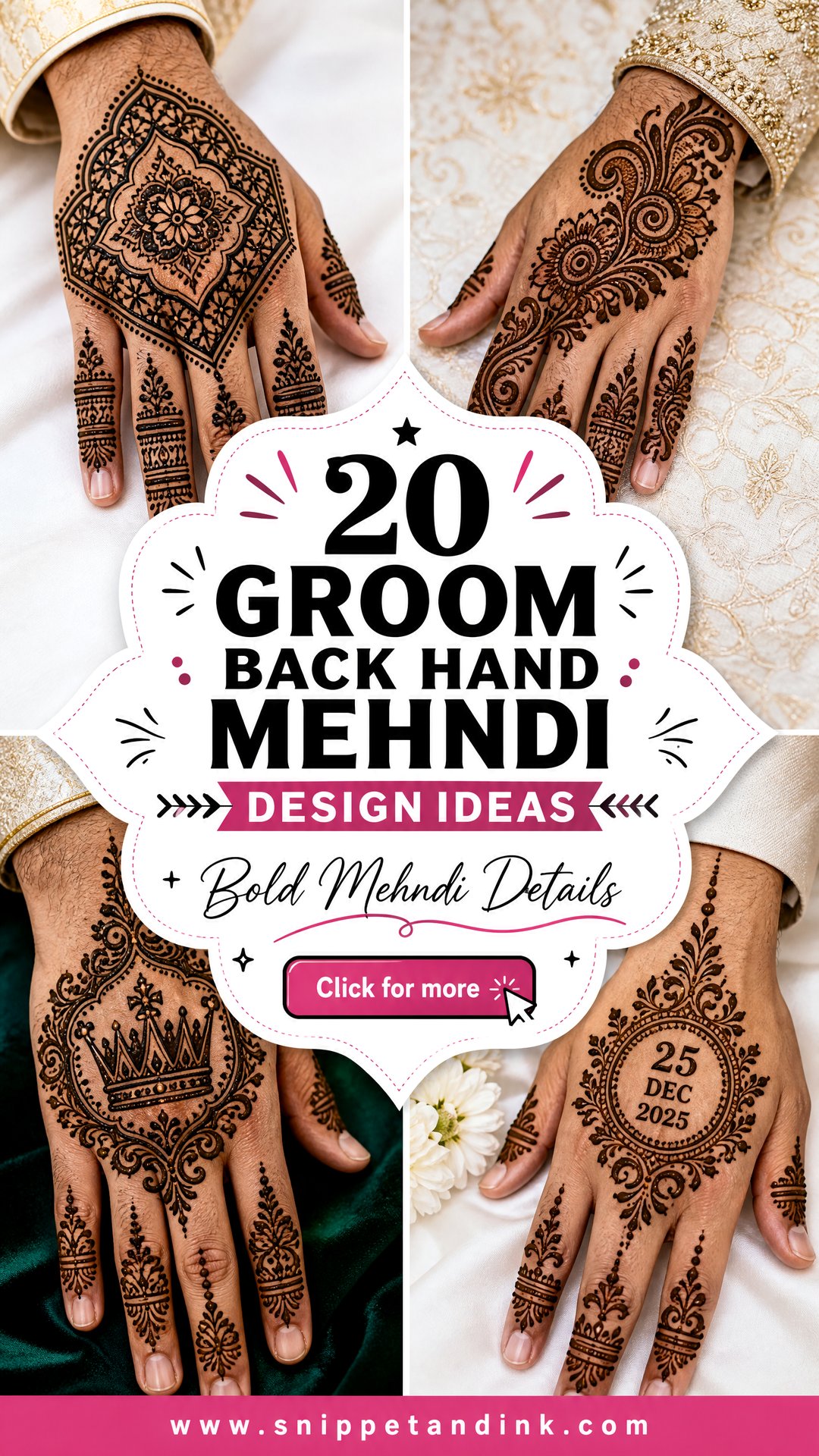 20 Groom Back Hand Mehndi Design Ideas for Bold Details - 20 Groom Back Hand Mehndi Design Ideas for Bold Details
