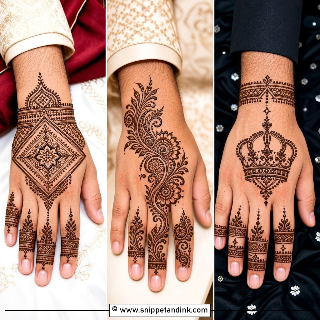 20 Groom Back Hand Mehndi Design Ideas for Bold Details