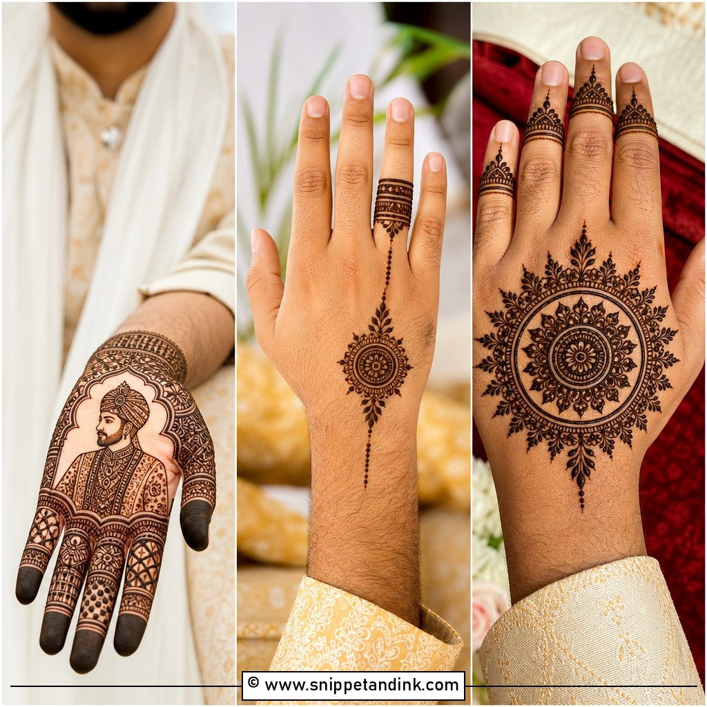 20 Groom Simple Mehndi Design Ideas for Minimal Style