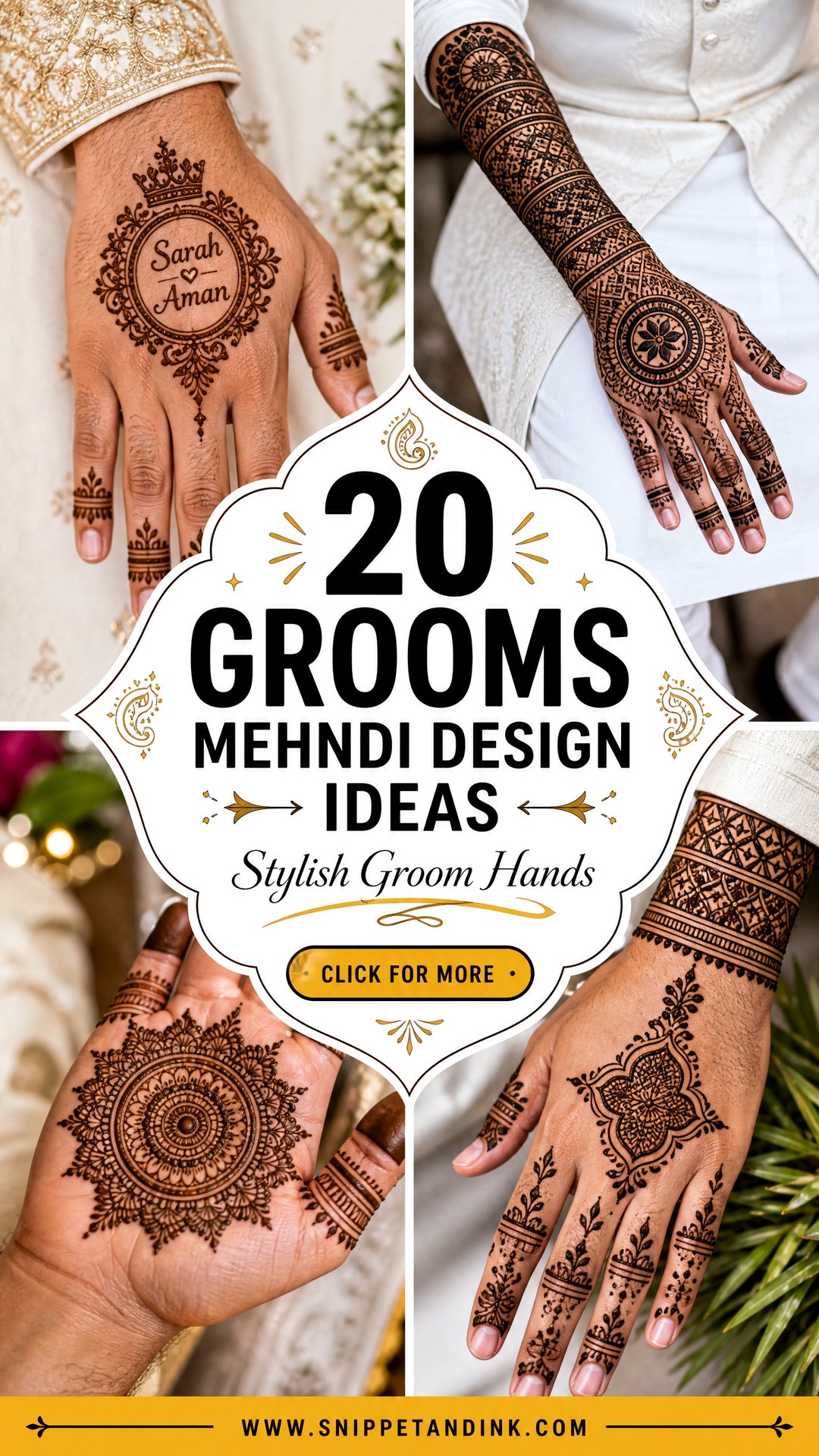 20 Grooms Mehndi Design Ideas for Stylish Wedding Looks - 20 Grooms Mehndi Design Ideas for Stylish Wedding Looks