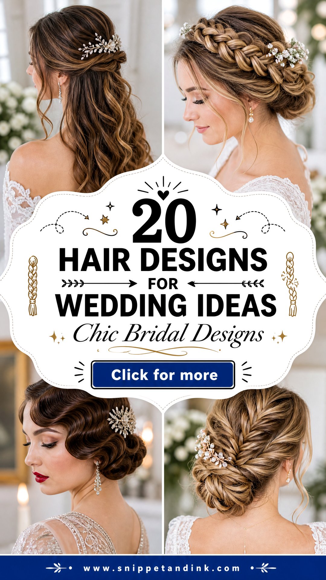 20 Hair Designs for Wedding Ideas Chic Bridal Looks - 20 Hair Designs for Wedding Ideas: Chic Bridal Looks