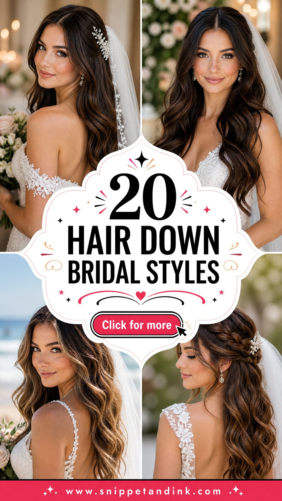 20 Hair Down Bridal Styles for an Effortlessly Romantic Look - 20 Hair Down Bridal Styles for an Effortlessly Romantic Look