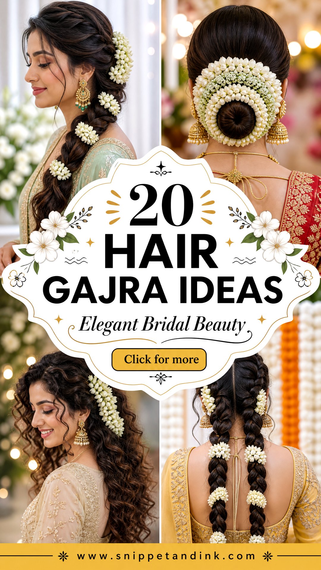 20 Hair Gajra Ideas for Elegant Bridal Beauty Looks - 20 Hair Gajra Ideas for Elegant Bridal Beauty Looks