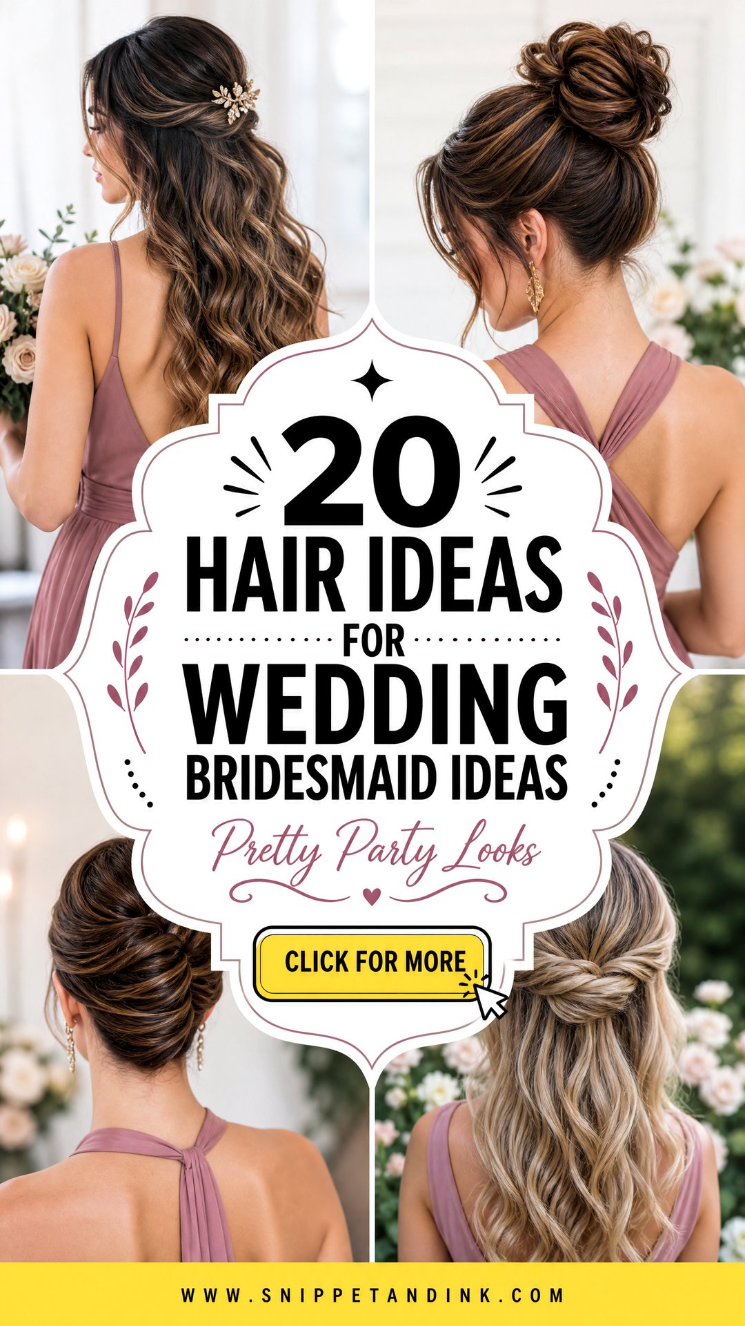 20 Hair Ideas for Wedding Bridesmaid Pretty Party Looks - 20 Hair Ideas for Wedding Bridesmaid: Pretty Party Looks