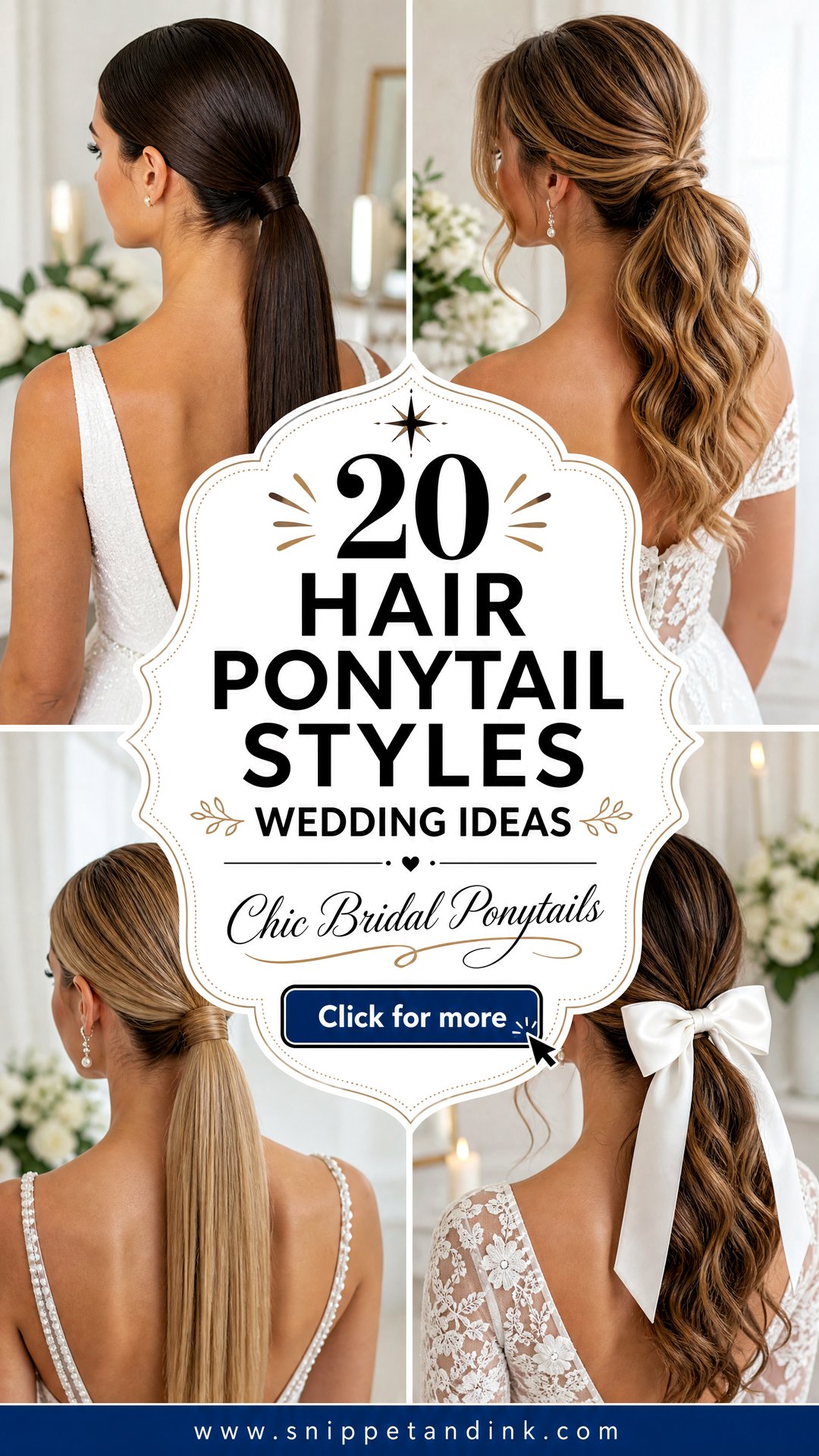 20 Hair Ponytail Styles Wedding Chic Bridal Looks - 20 Hair Ponytail Styles Wedding: Chic Bridal Looks