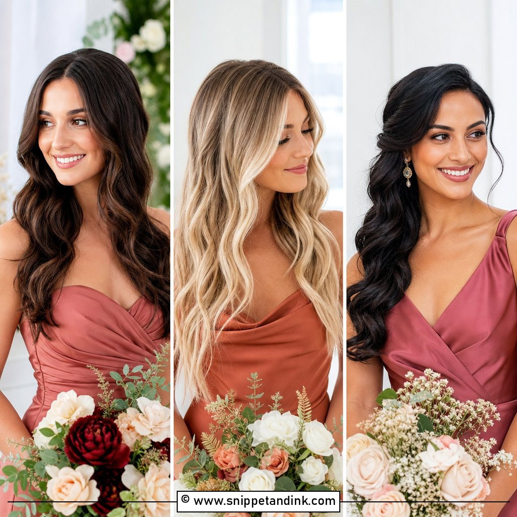 20 Hair Styles for Bridesmaids Down Soft Romantic Looks
