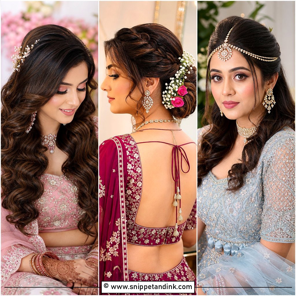 20 Hair Styles for Indian Engagement Brides Stunning Ideas