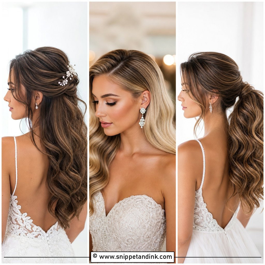 20 Hair Styles for Long Hair Length Wedding Dreamy Looks