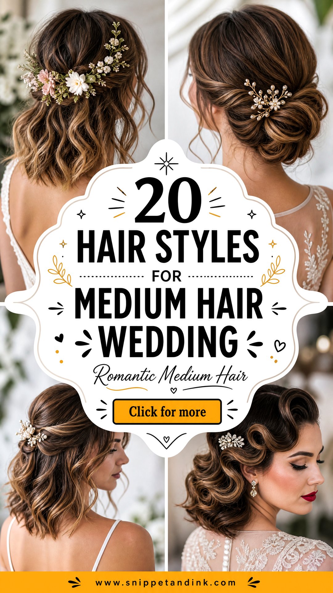 20 Hair Styles for Medium Hair Wedding Romantic Ideas - 20 Hair Styles for Medium Hair Wedding: Romantic Ideas