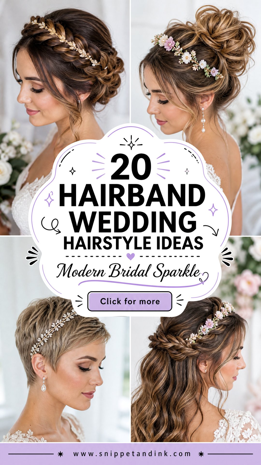 20 Hairband Wedding Hairstyle Ideas for Modern Brides - 20 Hairband Wedding Hairstyle Ideas for Modern Brides