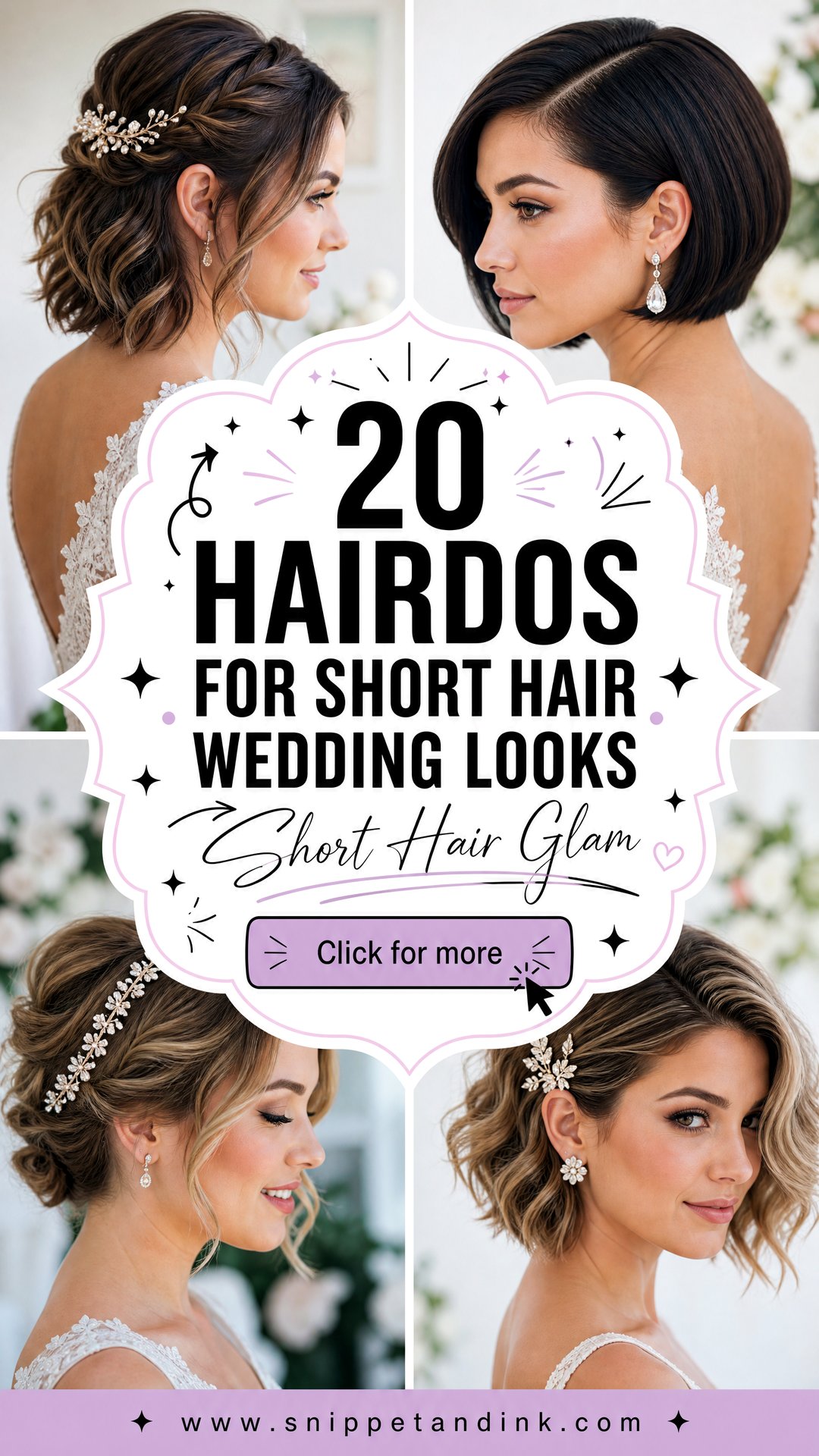 20 Hairdos for Short Hair Wedding Looks to Love - 20 Hairdos for Short Hair Wedding Looks to Love