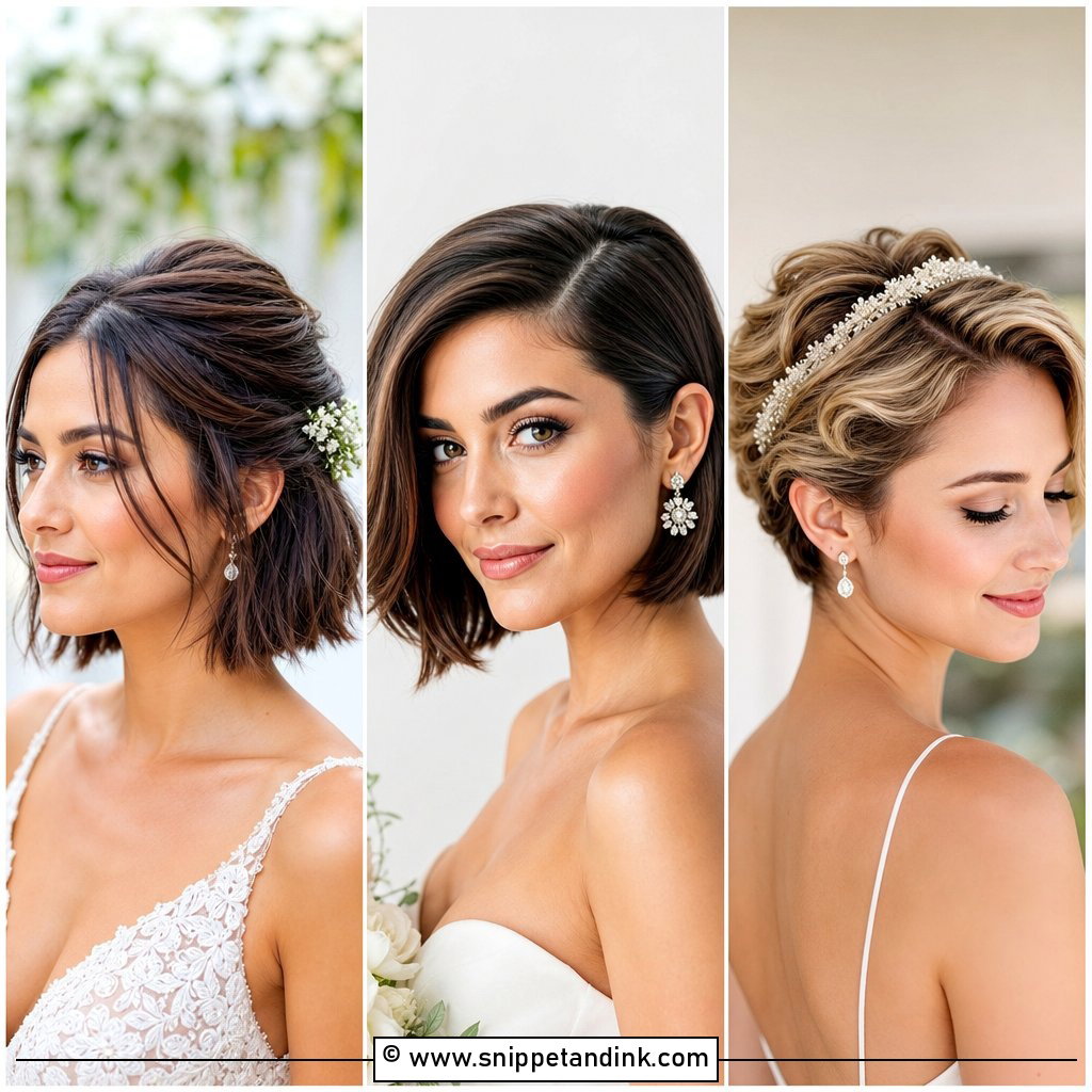 20 Hairdos for Short Hair Wedding Looks to Love