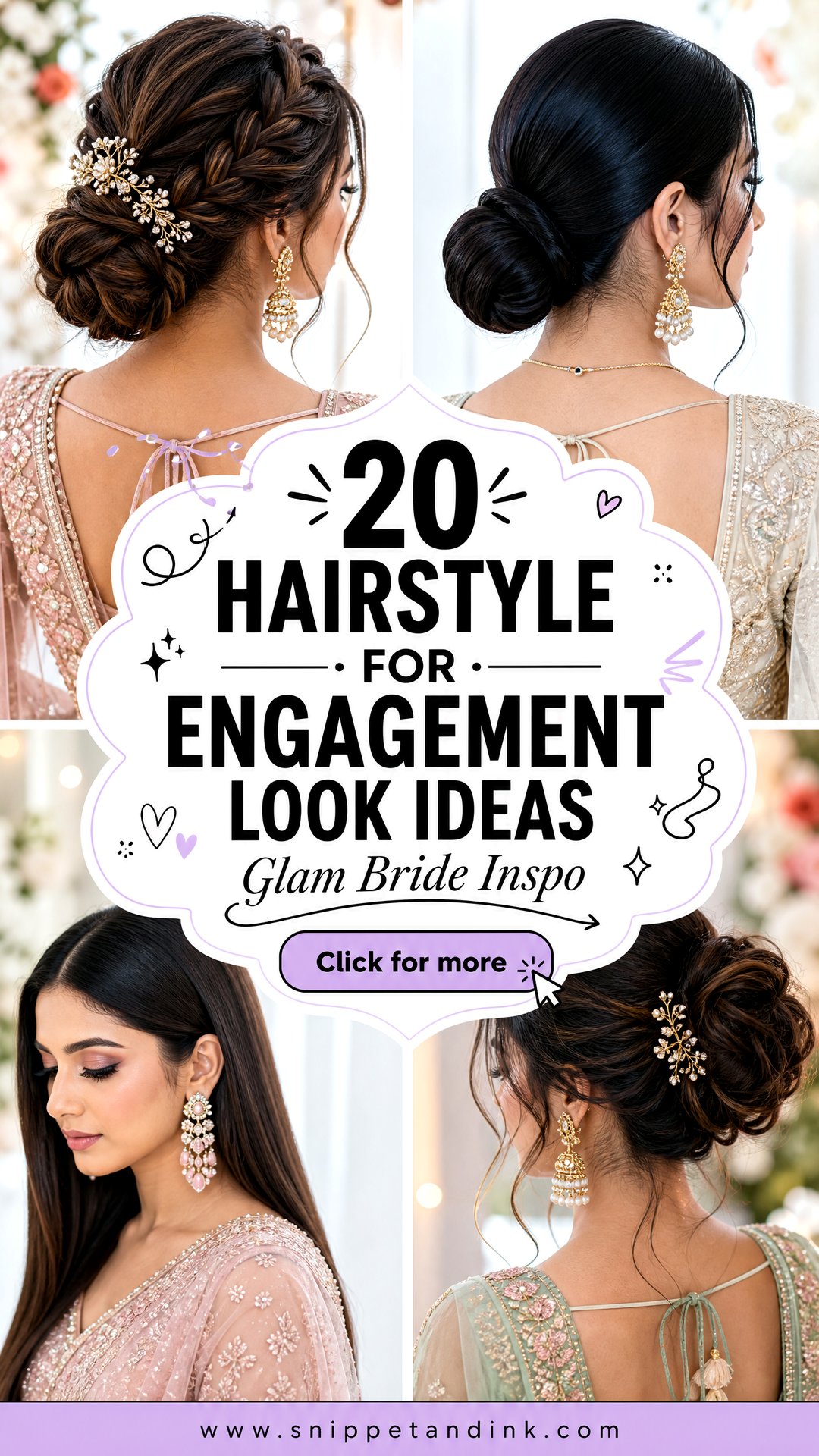 20 Hairstyle for Engagement Look Ideas for Glam Brides - 20 Hairstyle for Engagement Look Ideas for Glam Brides
